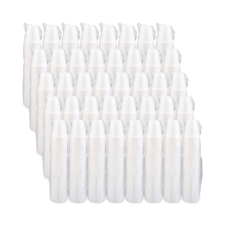 Foam Drink Cups, 8 oz, White, 25/Bag, 40 Bags/Carton