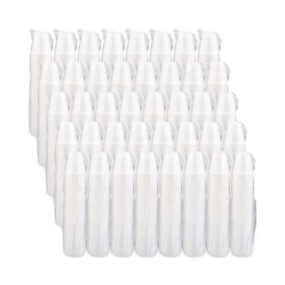 Foam Drink Cups, 8 oz, White, 25/Bag, 40 Bags/Carton