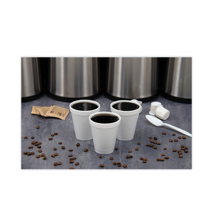 Foam Drink Cups, 6 oz, White, 25/Bag, 40 Bags/Carton