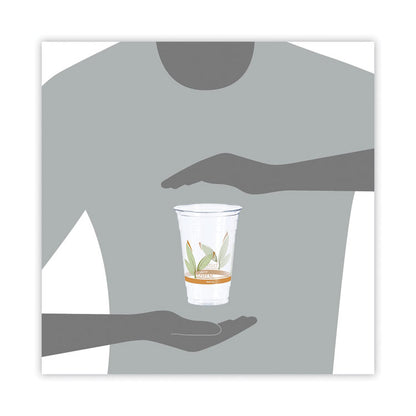 Bare Eco-Forward RPET Cold Cups, ProPlanet Seal, 20 oz, Plastic, Leaf Design, 50/Pack, 12 Packs/Carton