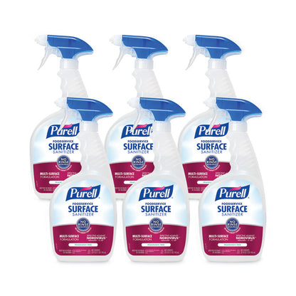 Foodservice Surface Sanitizer, Fragrance-Free, 32 oz Capped Bottle with Spray Trigger Included in Carton, 6/Carton