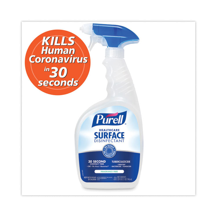 Healthcare Surface Disinfectant, Fragrance-Free, 32 oz Spray Bottle, 6/Carton