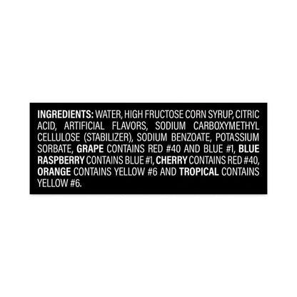 Giant Tropical Freezies Ice Pops, Fruit Punch, Guava, Mango, Pineapple, 5.5 oz Tube, 50/Carton