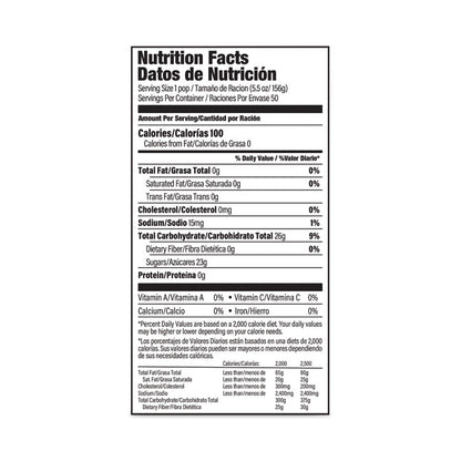 Giant Tropical Freezies Ice Pops, Fruit Punch, Guava, Mango, Pineapple, 5.5 oz Tube, 50/Carton
