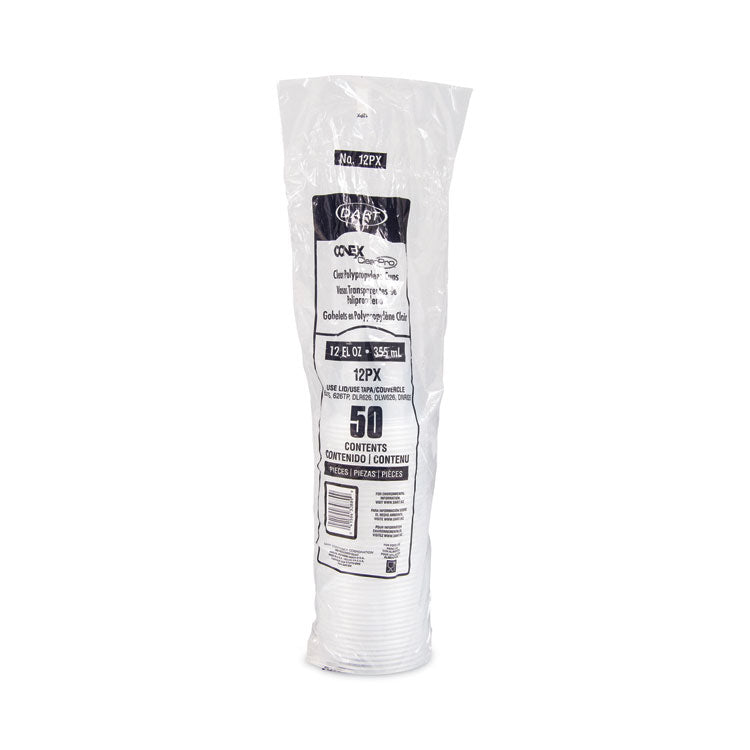 Conex ClearPro Plastic Cold Cups, 12 oz, Clear, 50/Sleeve, 20 Sleeves/Carton