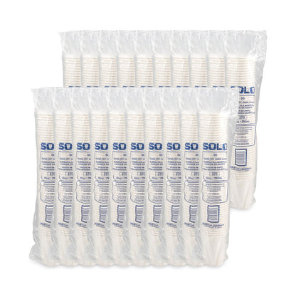 Single-Sided Poly Paper Hot Cups, 10 oz, White, 50/Sleeve, 20 Sleeves/Carton