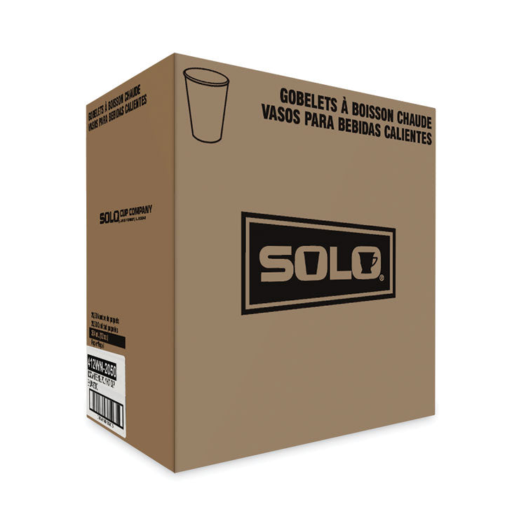 Single-Sided Poly Paper Hot Cups, 12 oz, White, 50/Bag, 20 Bags/Carton