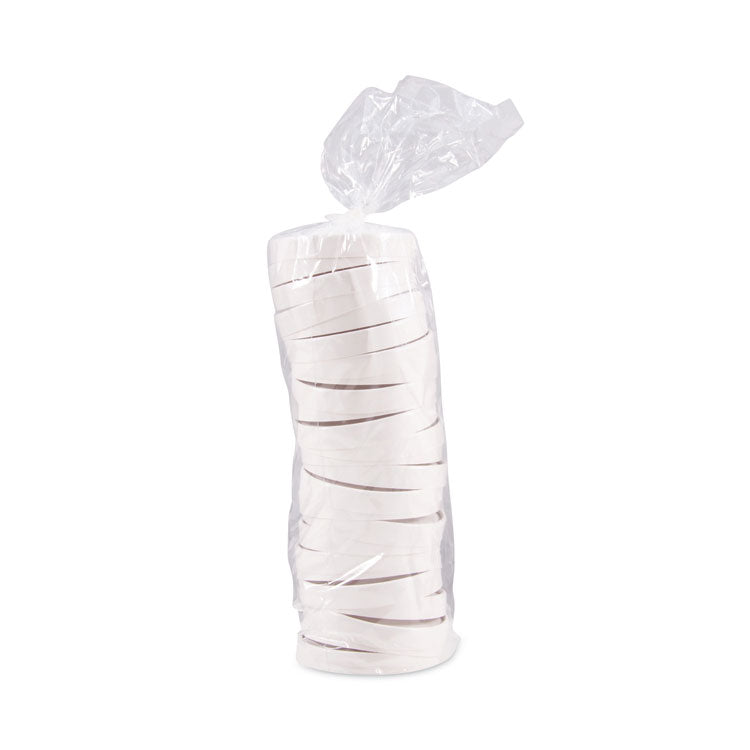 Spiral-Wound Paper Hot Cup Lids, Fits 16 oz Hot Cups, Paper, White, 25/Sleeve, 20 Sleeves/Carton