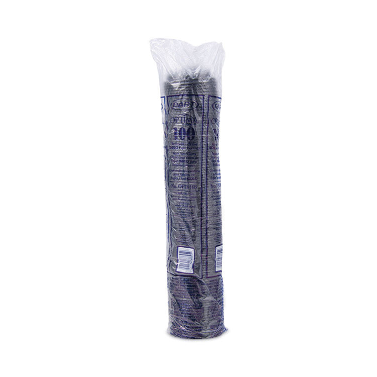 Optima Reclosable Lids for Hot Paper Cups, Fits 10 oz to 24 oz Hot Cups, Plastic, Black, 1,000/Carton