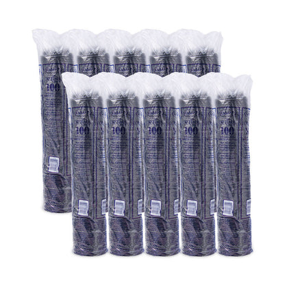 Optima Reclosable Lids for Hot Paper Cups, Fits 10 oz to 24 oz Hot Cups, Plastic, Black, 1,000/Carton