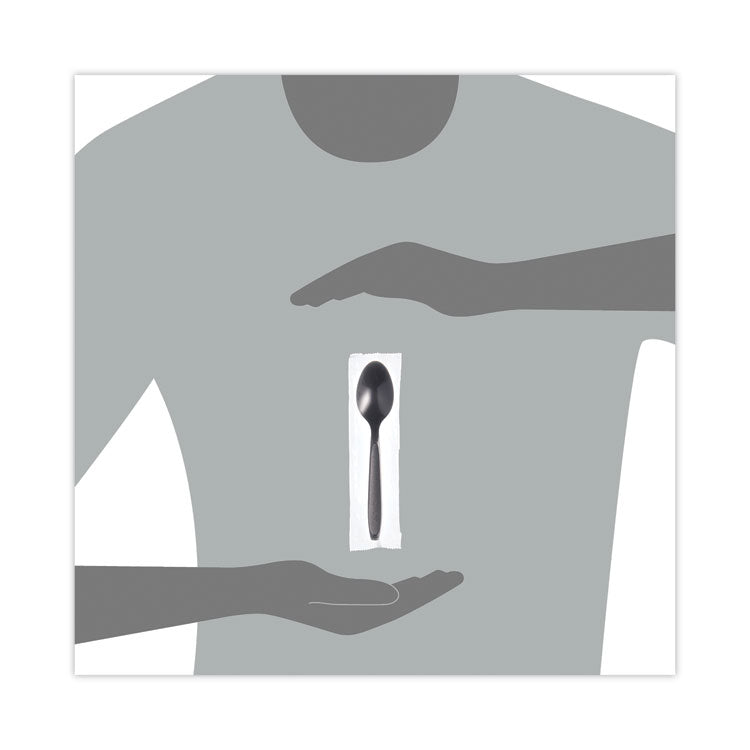 Reliance Mediumweight Cutlery, Spoon, Plastic, Black, 1,000/Carton