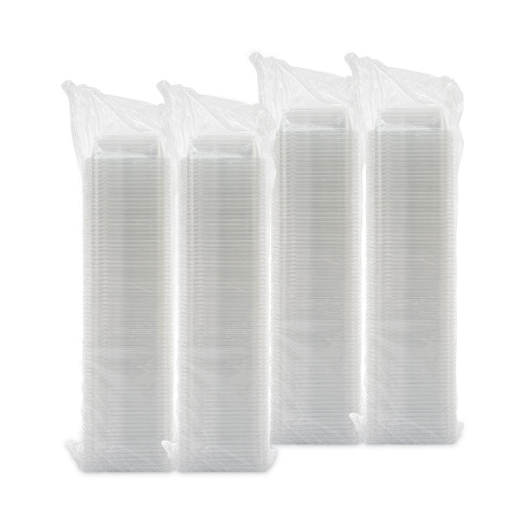 TamperGuard Snack Boxes, 2 Compartments, 6.3 x 6.3 x 2.1, Clear, Plastic, 300/Carton