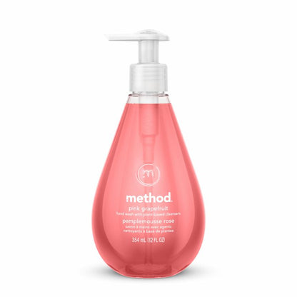 Gel Hand Wash, Pink Grapefruit Scent, 12 oz, 6/Carton