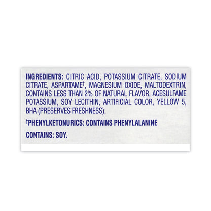 On-The-Go Sugar-Free Drink Mix, Lemonade, 0.17 oz Single-Serving Tubes, Yields 20 oz/Single-Serving, 30/Pack, 2 Packs/Carton
