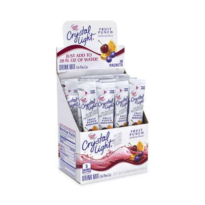 On-The-Go Sugar-Free Drink Mix, Fruit Punch, 0.11 oz Single-Serving Tubes, Yields 20 oz/Single-Serving, 30/Box, 2 Box/Carton
