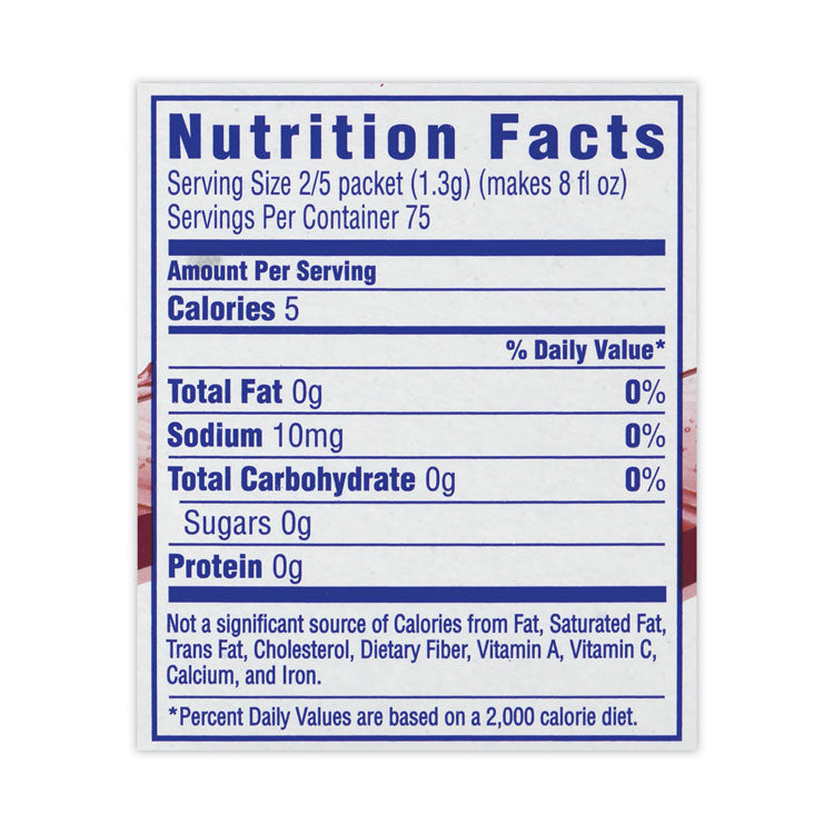 On-The-Go Sugar-Free Drink Mix, Fruit Punch, 0.11 oz Single-Serving Tubes, Yields 20 oz/Single-Serving, 30/Box, 2 Box/Carton