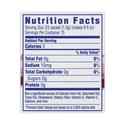 On-The-Go Sugar-Free Drink Mix, Fruit Punch, 0.11 oz Single-Serving Tubes, Yields 20 oz/Single-Serving, 30/Box, 2 Box/Carton