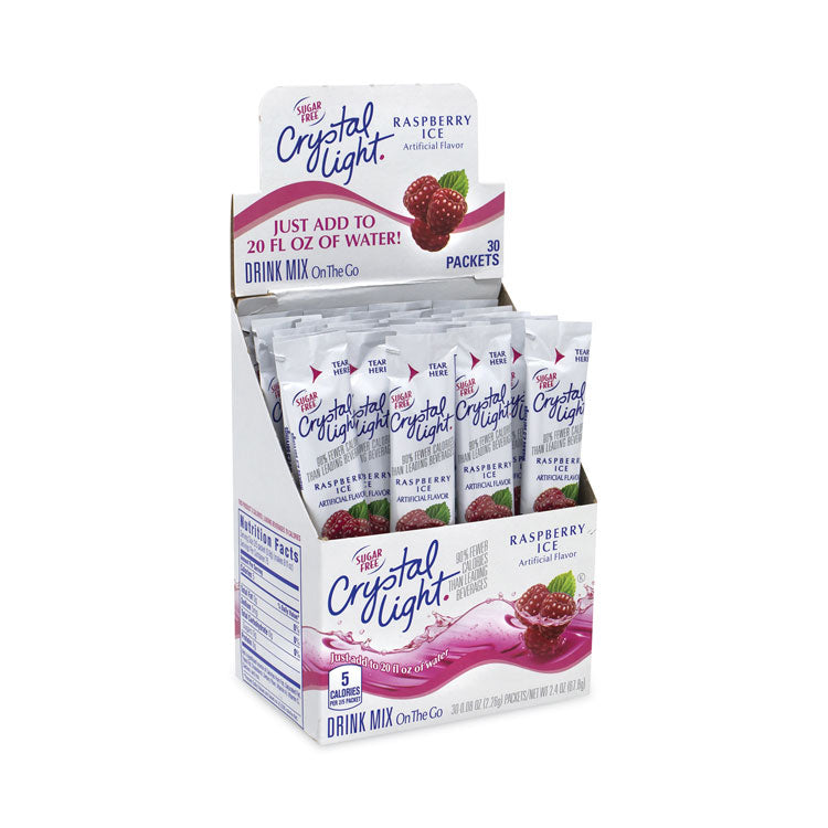 On-The-Go Sugar-Free Drink Mix, Raspberry Ice, 0.08 oz Single-Serving Tube, Yields 20 oz/Single-Serving, 30/PK, 2 PK/Carton
