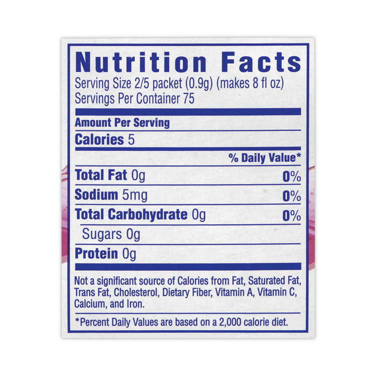 On-The-Go Sugar-Free Drink Mix, Raspberry Ice, 0.08 oz Single-Serving Tube, Yields 20 oz/Single-Serving, 30/PK, 2 PK/Carton