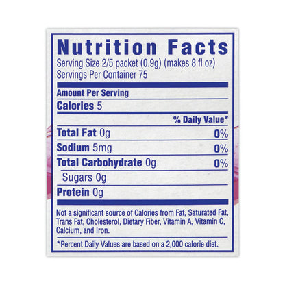 On-The-Go Sugar-Free Drink Mix, Raspberry Ice, 0.08 oz Single-Serving Tube, Yields 20 oz/Single-Serving, 30/PK, 2 PK/Carton