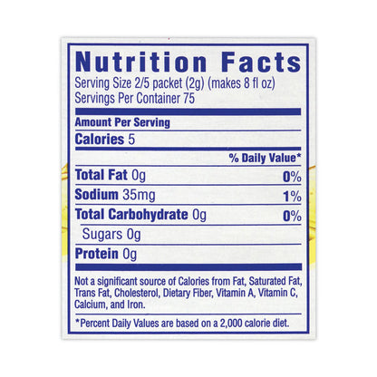 On-The-Go Sugar-Free Drink Mix, Lemonade, 0.17 oz Single-Serving Tubes, Yields 20 oz/Single-Serving, 30/Pack, 2 Packs/Carton