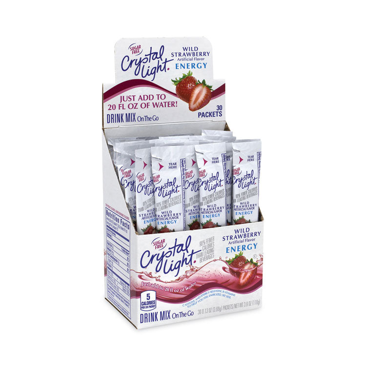 On-The-Go Sugar-Free Drink Mix, Wild Strawberry Energy, 0.13 oz Single-Serving, Yields 20 oz/Single-Serving, 30/PK, 2 PK/CT