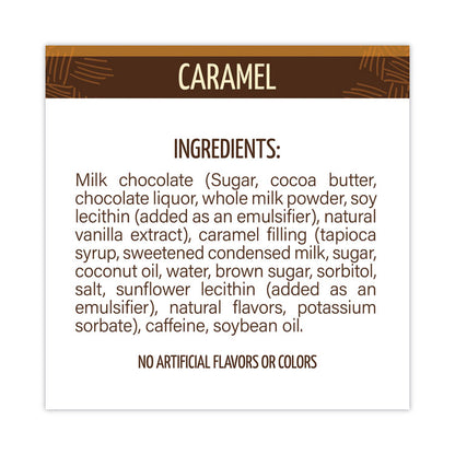 Caffeinated Caramel Chocolate Bites, 0.58 oz Bars, 50 Bars/Carton
