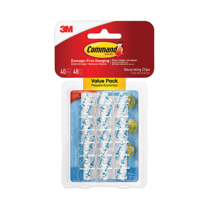 Clear Decorating Clips, Plastic, Supports 0.15 lb, 40/Pack