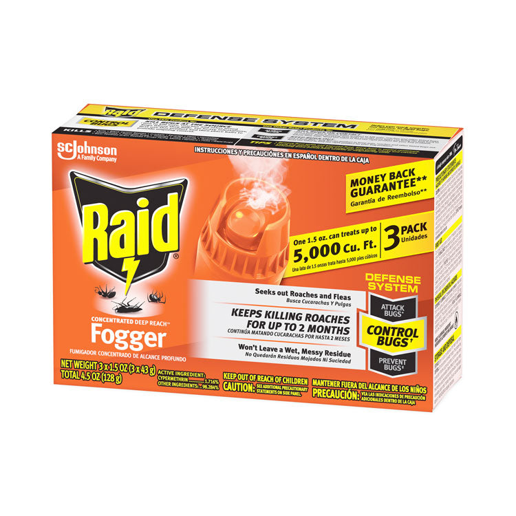 Concentrated Deep Reach Fogger, 1.5 oz Aerosol Spray, 3/Pack, 12 Packs/Carton