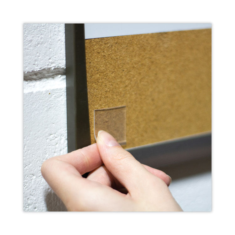 Tough and Clear Double-Sided Mounting Tape Squares, Permanent, Holds Up to 0.58 lb, 1" x 1", Clear, 24/Pack