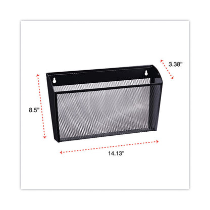 Mesh Three-Pack Wall Files, 3 Sections, Letter Size, 14.13" x 3.38" x 8.5", Black