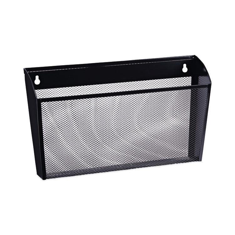 Mesh Three-Pack Wall Files, 3 Sections, Letter Size, 14.13" x 3.38" x 8.5", Black