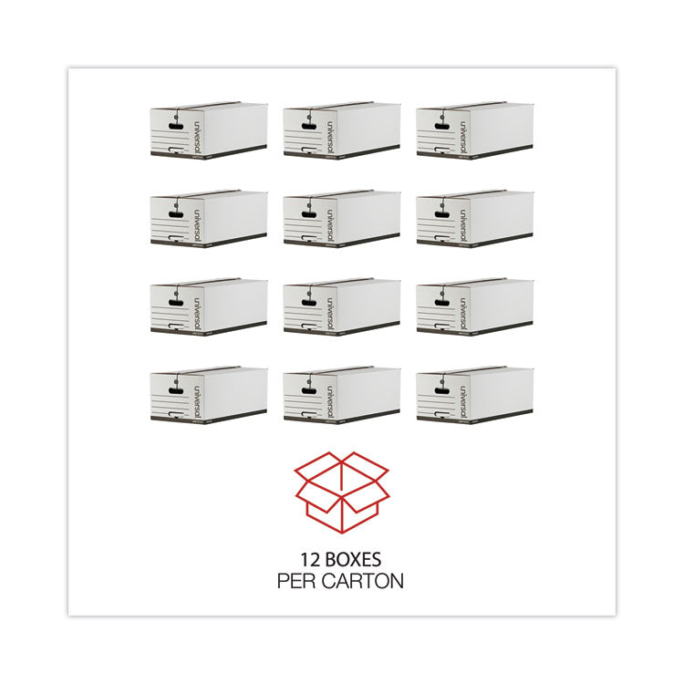 Deluxe Quick Set-up String-and-Button Boxes, Legal Files, White, 12/Carton
