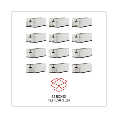Deluxe Quick Set-up String-and-Button Boxes, Legal Files, White, 12/Carton