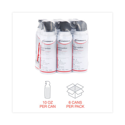 Compressed Air Duster Cleaner, 10 oz Can, 6/Pack