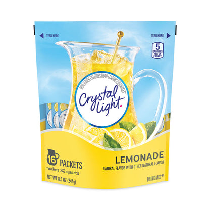 Flavored Drink Mix Pitcher Packs, Lemonade, 0.14 oz Packets, Yield 2 Qt/Packet, 32 Qt/Pouch, 16 Packets/Pouch, 1 Pouch/Carton