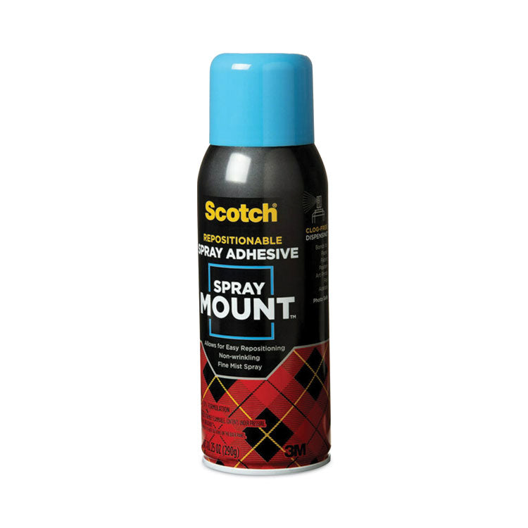 Spray Mount Repositionable Adhesive, 10.25 oz, Dries Clear