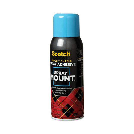 Spray Mount Repositionable Adhesive, 10.25 oz, Dries Clear