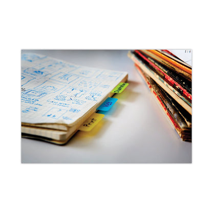 2" Plain Solid Color Angled Tabs, 1/5-Cut, Assorted Colors, 2" Wide, 24/Pack