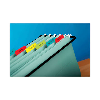 2" Plain Solid Color Angled Tabs, 1/5-Cut, Assorted Colors, 2" Wide, 24/Pack
