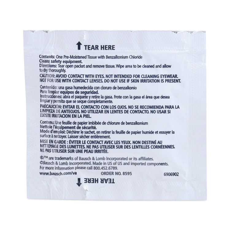 Sight Savers Respirator and Equipment Wipes, Cloth, 5 x 8, Unscented, White, 100/Box