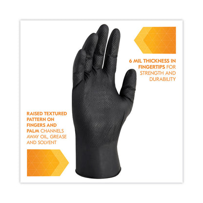 G10 Kraken Grip Nitrile Gloves, Powder-Free, 2X-Large, 6 mil Thick, 9.5" Long, Black, 90/Box, 10 Boxes/Carton