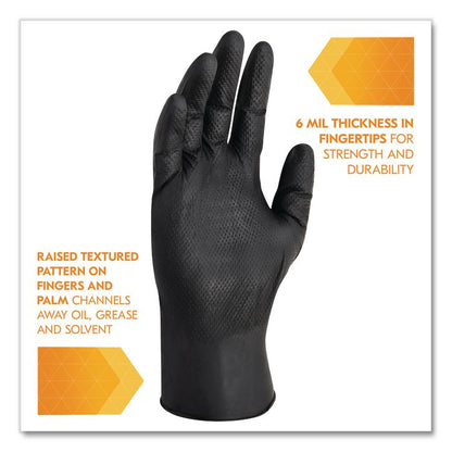 G10 Kraken Grip Nitrile Gloves, Small, 6 mil Thick, 9.5" Long, Black, 100/Box, 10 Boxes/Carton