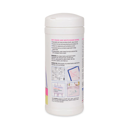 Dry Erase Board Cleaner Wipes, 7 x 12, 40/Canister