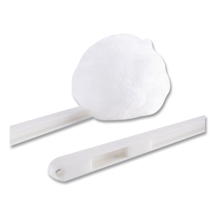 Deluxe Toilet Bowl Mop, 12" Handle, 2" Mop Head, White, 25/Carton