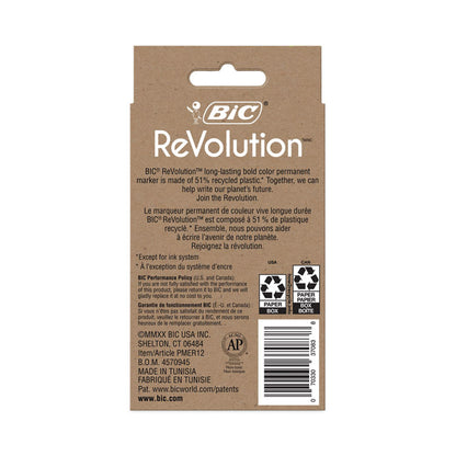 ReVolution Permanent Markers, Fine Bullet Tip, Assorted Colors, Dozen