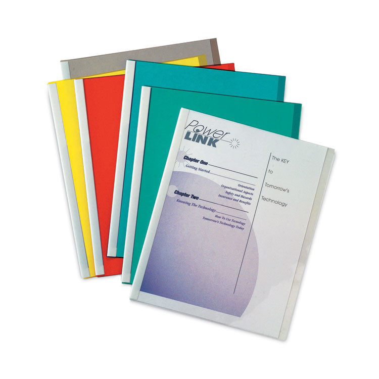Vinyl Report Covers, 0.13" Capacity, 8.5 x 11, Clear/Assorted, 50/Box