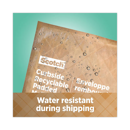 Curbside Recyclable Padded Mailer, #2, Bubble Cushion, Self-Adhesive Closure, 11.25 x 12, Natural Kraft, 100/Carton