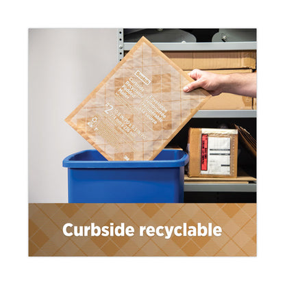 Curbside Recyclable Padded Mailer, #2, Bubble Cushion, Self-Adhesive Closure, 11.25 x 12, Natural Kraft, 100/Carton