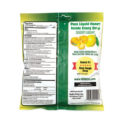 Cough Drops, Honey-Lemon, 20 per Bag, 6 Bags/Pack